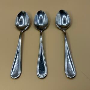 3 Tea Spoon Teaspoons Malibu Satin Cambridge Silver 6 1/4" Round Tip